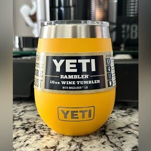 Authentic YETI Alpine Yellow, 10oz Wine Tumbler - Brand New